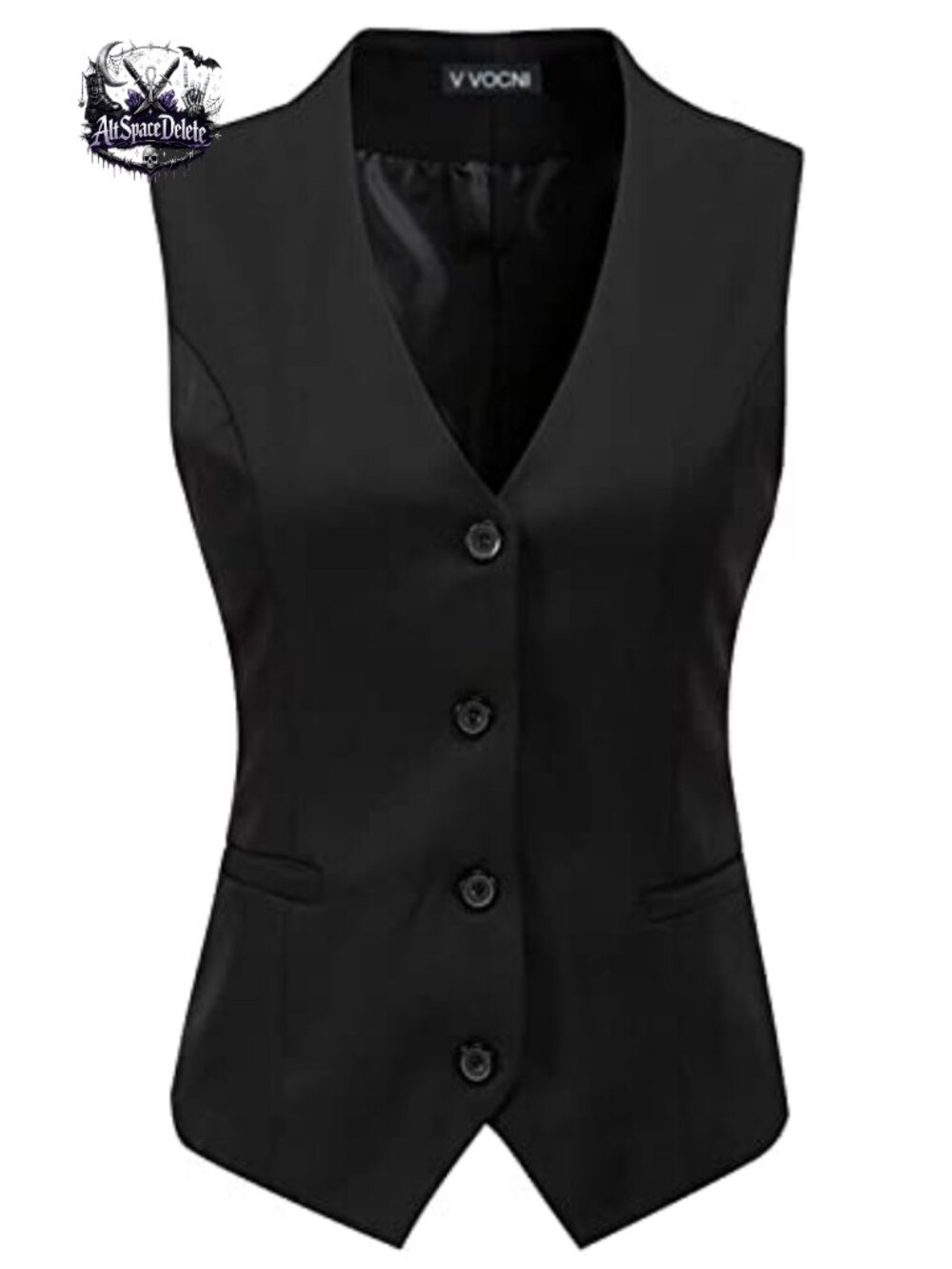 Women's Fully Lined 4 Button Dressy Suit Vest Waistcoat
